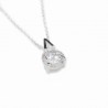 Women’s silver white gem pendant necklace