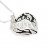 Women's silver necklace with big heart pendant 