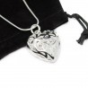 Women's silver necklace with big heart pendant 