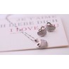 Women’s white gold and white gems heart necklace and earrings gift set