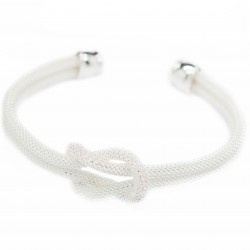 Women’s trendy silver knotted cuff bracelet