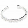 Silver twisted cuff bracelet, African style bracelet for men