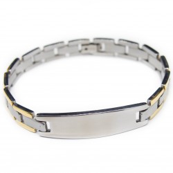 Men’s steel bracelet, two-tone, steel and golden