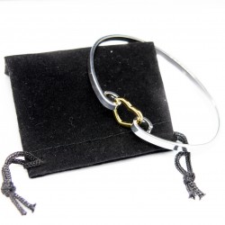 Silver bracelet with a golden heart, jewellery at a discount price