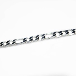 Men’s silver classic Figaro chain link bracelet
