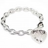 Women’s silver bracelet with a big heart pendant 