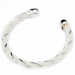 Men’s or women’s silver twisted cuff bracelet, at a discount price