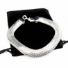 Men’s silver large flat snake chain bracelet