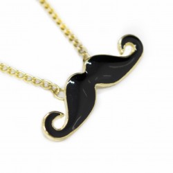 Women’s golden long necklace with moustache pendant 