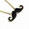 Women’s golden long necklace with moustache pendant 