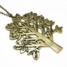 Women’s golden long necklace with tree pendant