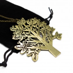 Women’s golden long necklace with tree pendant