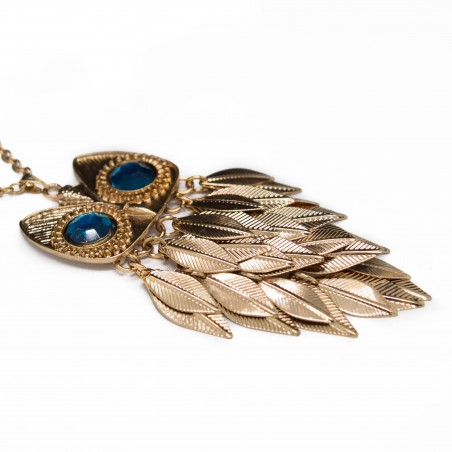 Collier Sautoir Pour Femme Avec Un Pendentif Hibou Coloré, Neuf Avec étiquettes