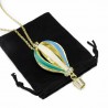 Women’s golden long necklace with a hot-air balloon pendant
