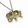 Women’s fashion bronze long necklace with elephant pendant