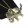 Women’s fashion bronze long necklace with elephant pendant