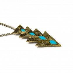 Women’s long necklace with 4 triangles pendant