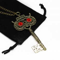 Women’s long necklace with owl key pendant