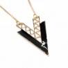 Women’s long necklace with double V pendant