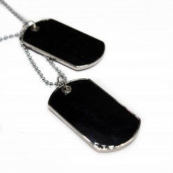 Men’s or women’s silver dog tags fashion necklace