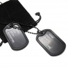 Men’s or women’s black dog tags fashion necklace