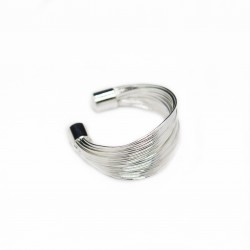 Women’s adjustable silver multi wire ring