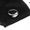 Women’s adjustable silver droplet open ring