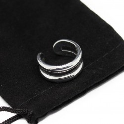 Women’s adjustable silver double ring, affordable