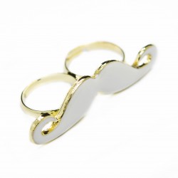 Women’s two finger mustache ring
