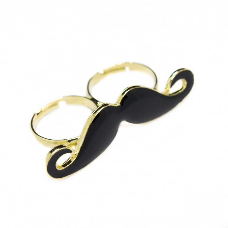 Women’s two finger mustache ring