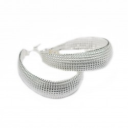 Women’s silver wide hoop earrings