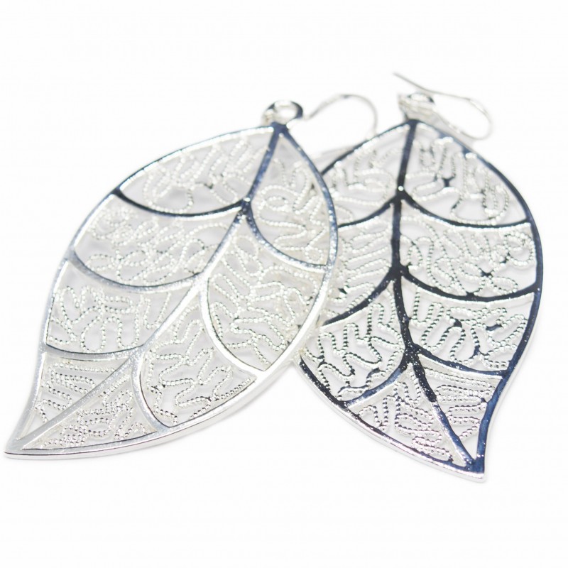 Boucles d'oreilles argent coeur longue tige