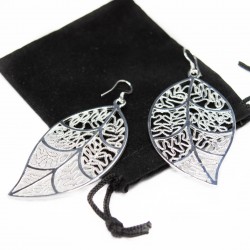 Women’s silver leaf earrings