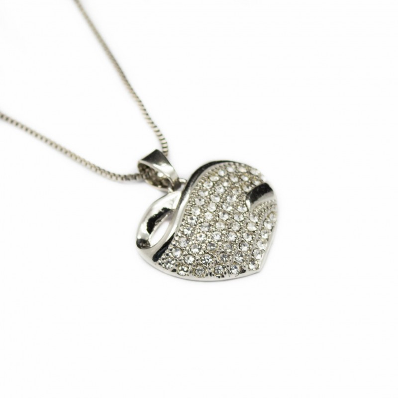 Collier Femme – Pendentif Cœur En Argent Plaqué – Taille Généreuse – Neuf Avec étiquettes – Bijou Tendance