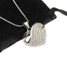 Women’s white gold and white gems heart necklace