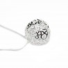 Women’s thin silver chain necklace with big ball pendant